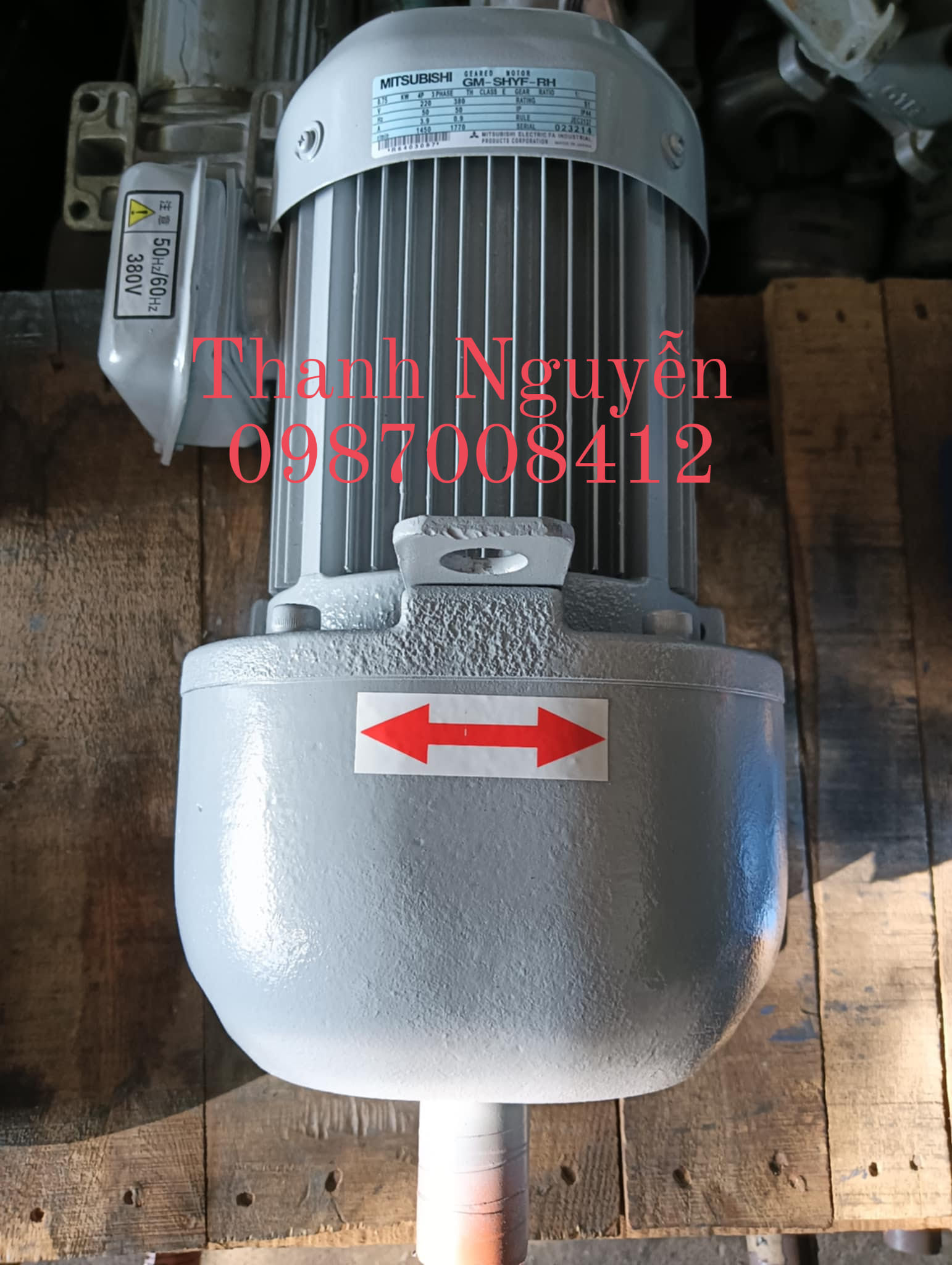 Motor giảm tốc 0.75KW 1HP... Mitsubishi...Japan...Hàng Nhật Cũ,Hàng Bãi Của Nhật.