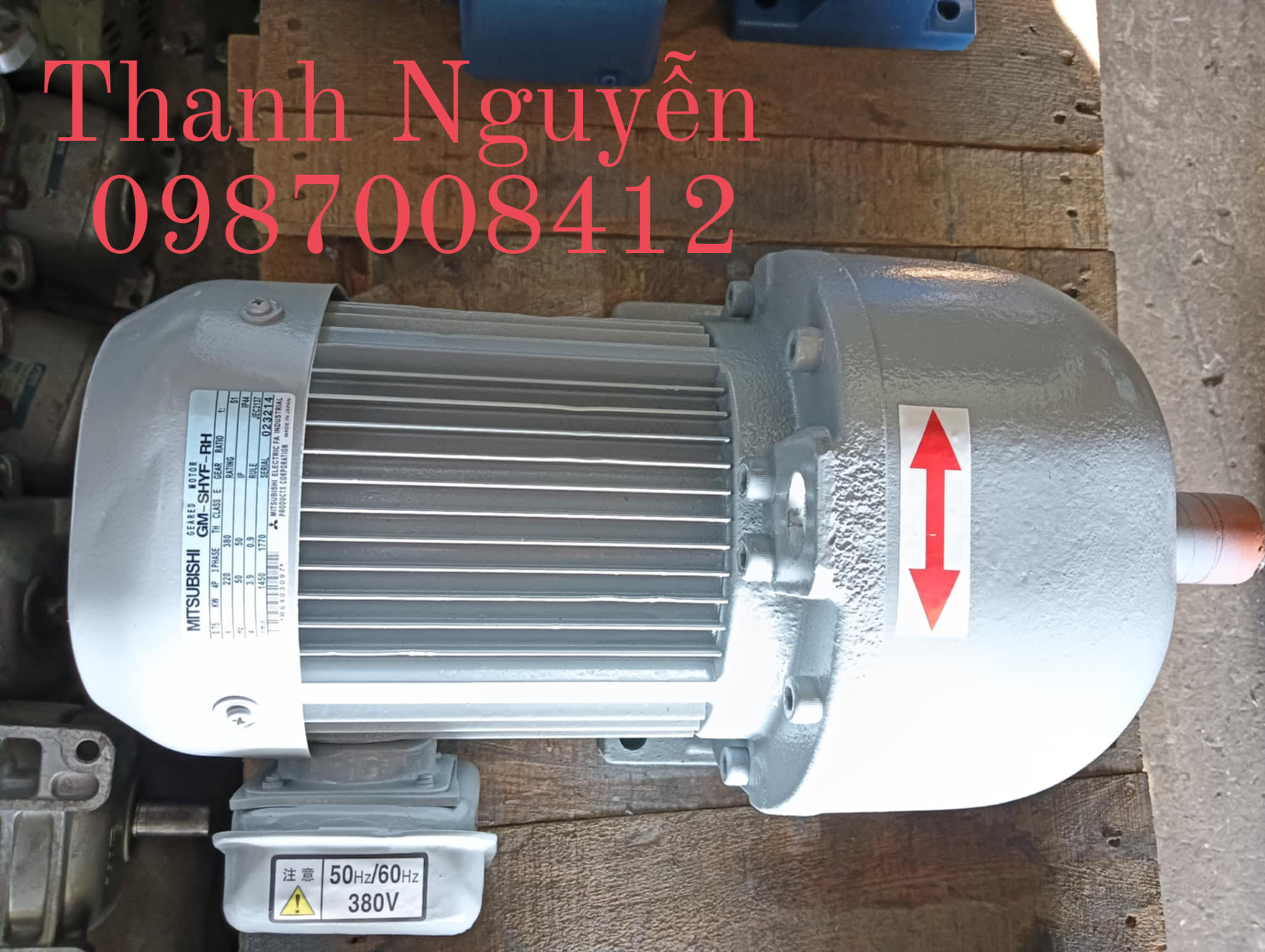 Motor giảm tốc 0.75KW 1HP...Mitsubishi...Japan...Hàng Nhật Cũ,Hàng Bãi Của Nhật.