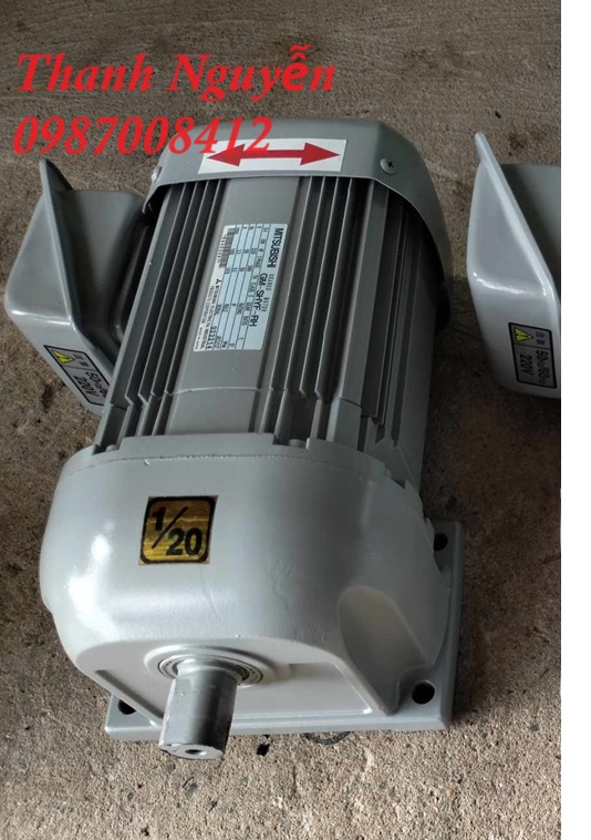  Motor giảm tốc 0.4kw 1/2hp...Mitsubishi...Japan...Hàng cũ của Nhật