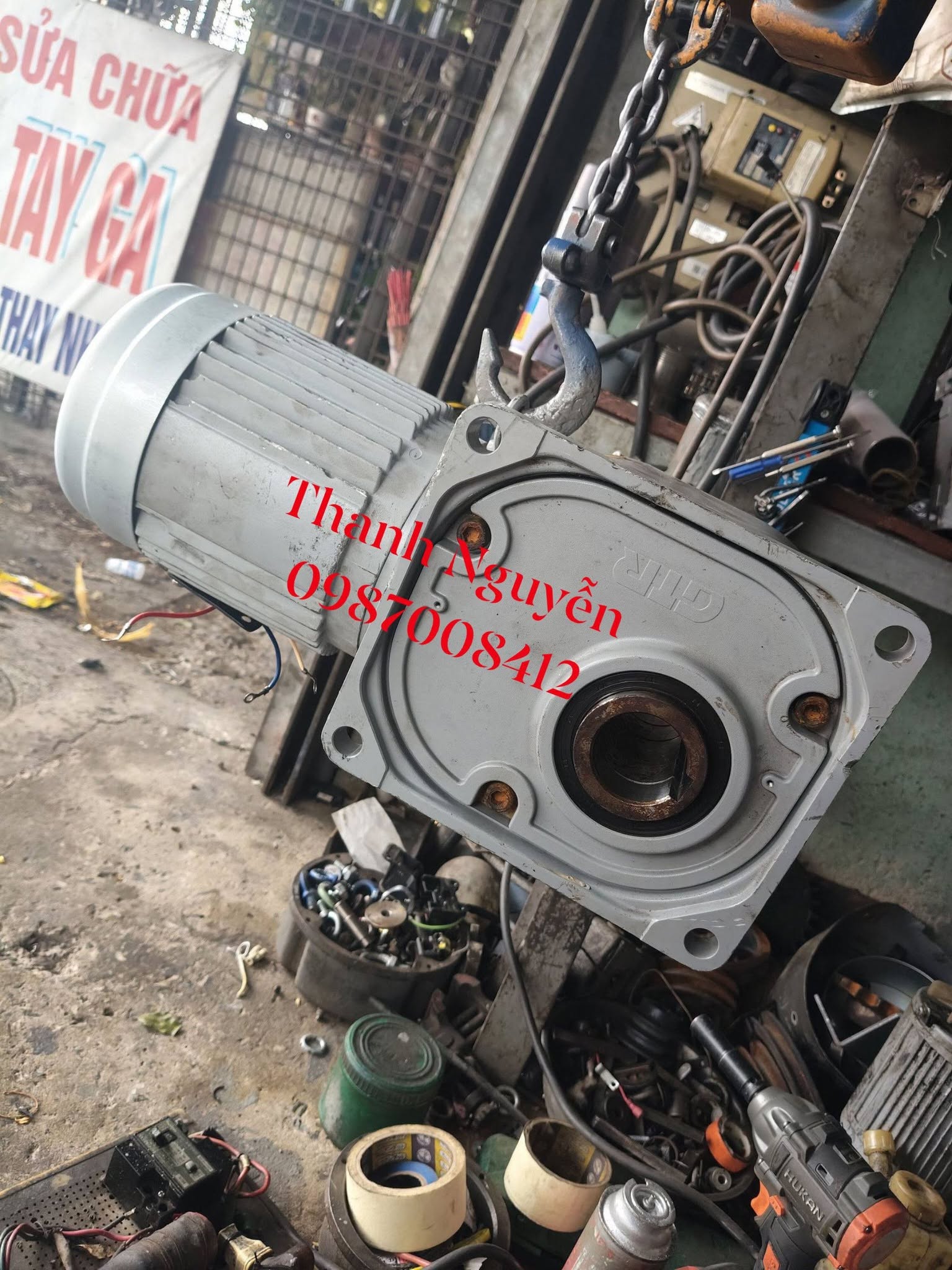 Motor giảm tốc cốt âm 1.5Kw 2hp...GTR...Japan...Hàng bãi của nhật...Hàng Nhật bãi.